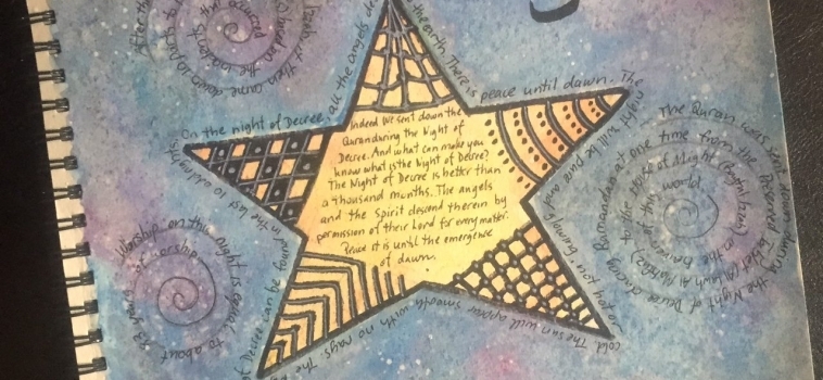 Quran Art Journaling about Surah Qadr